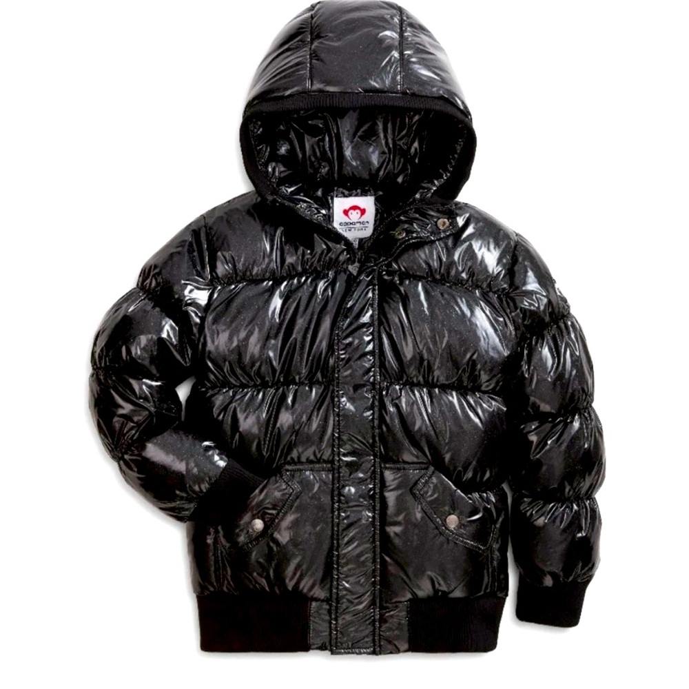 Appaman Girls Puffy Coat in Black Glitter Size 12 Down Filled Winter Jacket